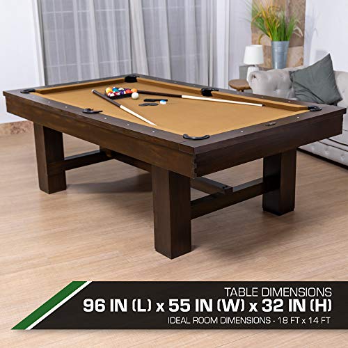 EastPoint Sports Dayton Beige 96-Inch Pool Table - Professional Grade 8 Ball Pool Game Table for Billiards, Indoor Games in Rec Room, Basement & Family Game Room