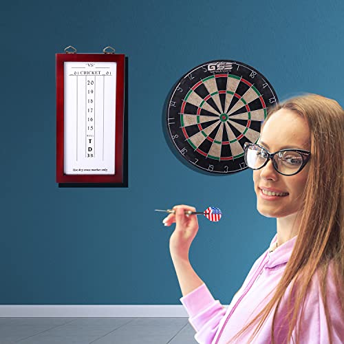 GSE Games & Sports Expert Dry-Erase Dart Scoreboard for Cricket and 01 Dart Games with Marker