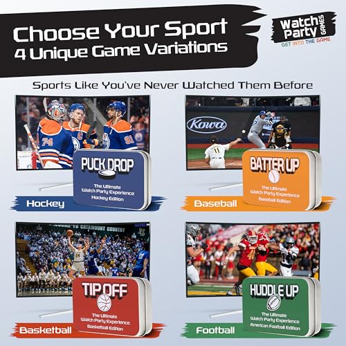 WATCH PARTY GAMES Puck Drop Live Hockey Card Game for Sports Fans, Party Nights & Family Fun