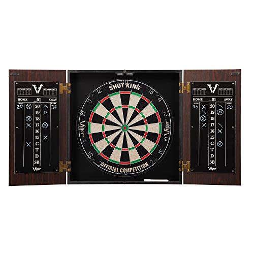 Viper by GLD Products Stadium Cabinet & Shot King Sisal/Bristle Dartboard Play-Ready Bundle - style: Premium Set
