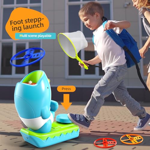 WATUDOU 12 PCS Flying Disc Launcher Outdoor Indoor Game Toys Gifts for 3 4 5 6 7 Year Old Boys Kids, Outdoor Outside Game Toys for Boys Girls Ages 3-5 4-8, Ideal 3 4 5 6 Year Old Birthday Gifts - style: 15 PCS