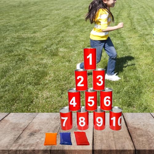 Toss Game Holiday Lawn Hand Eye Coordination Knockdown Can Game Set