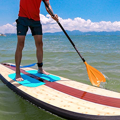 Abahub 1 x 3 Section Carbon Fiber SUP Paddle, Adjustable 67''-86'' Stand Up Paddle Lightweight Carbon Shaft, Black/Blue/Yellow/Green/Orange/Red Plastic Blade + Paddle Bag - color: Orange-SUP Paddle
