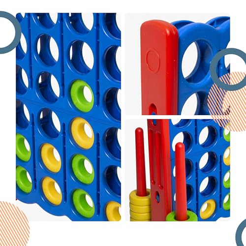 Relaxdays Four XXL victories for outdoor, children and adults, (H x W x D): 110 x 120 x 55 cm, four in one row, with bag, blue/red - color: With Bag