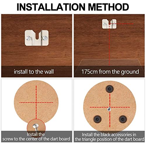 Silver Mounting Bracket Kit Screws Darts Boards for Wall Hanging Mounting Bracket Kit The Can Be Firmly Fixed to The Wall, Back Panel Or Cabinet