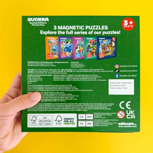 QUOKKA Magnetic Puzzles for Kids Ages 4-6 – 36 Pieces Sudoku Toddler Puzzles Ages 2-4 – Travel Games for Kids 3-5 – Jurassic Toddler Travel Toys – Car Airplane Road Trip Games for Boys & Girls - style: 9. DINO 36 PCS