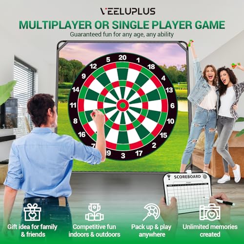 70" x70''Battle Golf Chipping Game, Double-Sided Sticky Golf Battle Mat with 30 Sticky Balls and 10 Darts for Adults Dads and Junior Golfers - Indoor and Outdoor