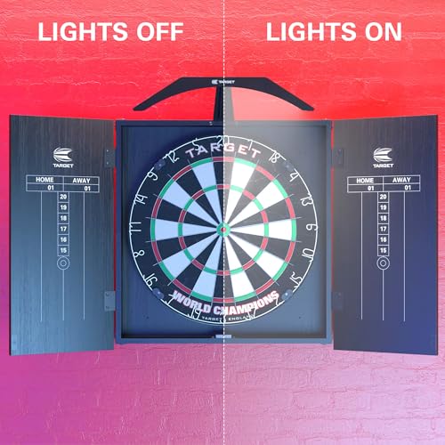 Target Darts Arc Dartboard Lighting System Home Cabinet Set