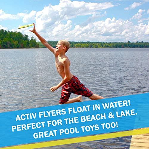 Activ Life Kid’s Flying Rings (2 Pack) They Fly Straight & Don’t Hurt, 80% Lighter Than Standard Rings - Replace Screen Time with Healthy Family Fun - Get Outside & Play - color: Yellow/Cyan