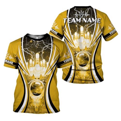 Rivelus Personalized Name Bowling Shirts for Men and Women 3D, Bowling Shirts for Team Bowling, Bowling Shirts Gift - color: Blm62