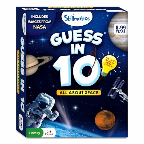 Skillmatics Guess in 10 NASA Space, Perfect for Boys, Girls, Kids & Families Who Love Card Games, Educational Toys, Travel Games, Gifts for Ages 8, 9, 10 and Up - style: 4. Space