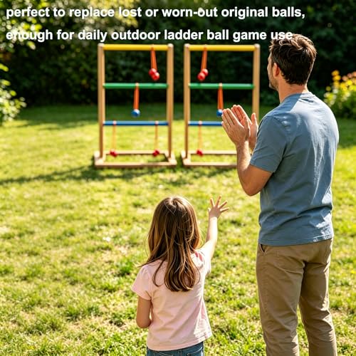 12 Pack Ladder Toss Balls Ladder Ball Replacement Balls with Storage Bag for Toss Match (Red Blue Orange Green)