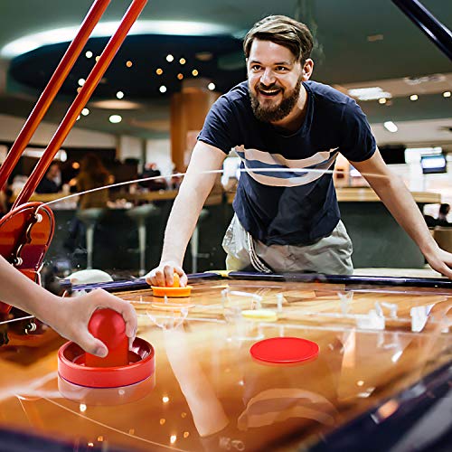Coopay Air Hockey Pushers and Pucks, Air Hockey Paddles, Goal Handles Paddles Replacement Accessories for Game Tables (4 Striker, 8 Red Puck Pack) - color: Red