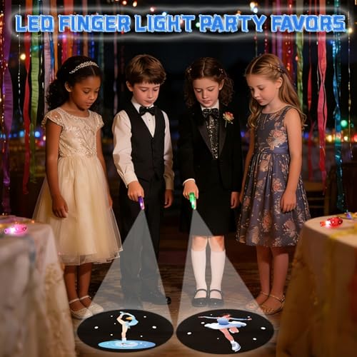 36 Pack Ice Skating Party Favors LED Finger Lights, Light up Toys Goodie Bag Stuffers, Classroom Rewards, Party Prizes Winter Skating Party Supplies - style: Skating