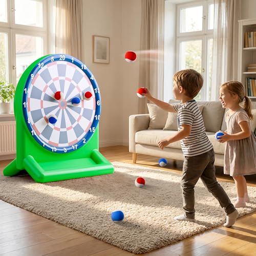 Funscape Kids Fun Pool Toys, Inflatable Dart Board Toss Water Game, Swimming Pool Float, Beach Yard Outdoor Play, Summer Birthday Party Sport Gift 3 4 5 6 7 8 9 12 Yrs Boy Girl Teen Adult Family-Green - color: Green