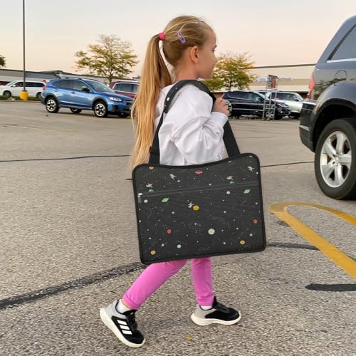 MENZOKE Kids Travel Tray, Road Trip Activities for Kids with Dry Erase Board & Cooler Cup Holder, Toddler Car Activities with No-Drop iPad Holder Stand, Roadtrip Essentials for Toddlers, Black - color: Black Astronaut