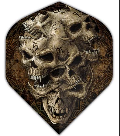 US Darts 3 Sets (9 Flights) Alchemy GESTALKKOPF (Skulls) Standard Dart Flights - Ex-Tough