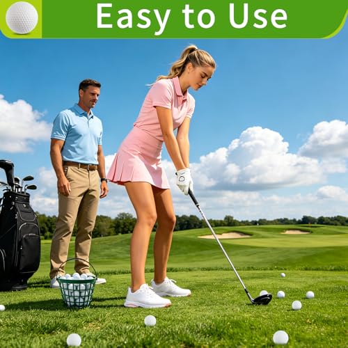 3 Pack Small Plastic Golf Ball Basket, Golf Ball Container Bucket with Handle, Portable Baskets for Storage for Golf Cart Accessories, Holds 25 Balls, Green