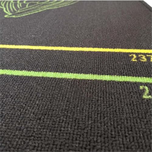 Shot Darts Dart Mat with Throw Line, Dart Points and Flooring Protector, Non-Curling & Shock Absorbing, Rubber Material (9.6 Feet x 2.2 Feet)