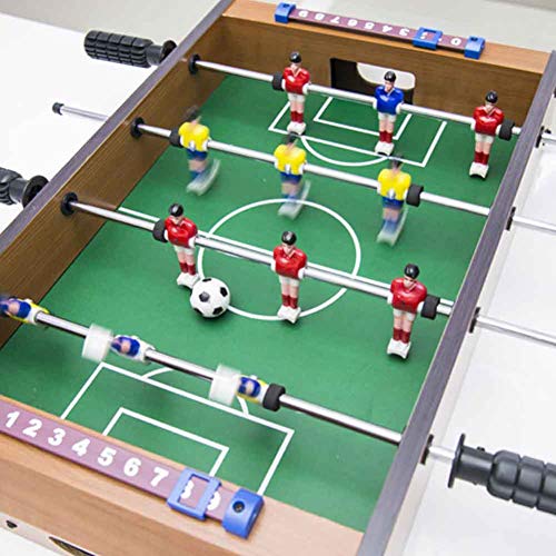 14 Inch Foosball Table, Wooden Soccer Game Tabletop, Mini Indoor Table Soccer Set for Game Rooms, Parties, Family Night