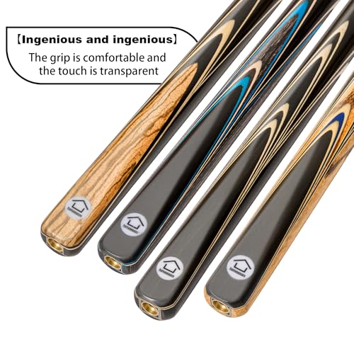 HomeSeason 57inch Snooker Cue Stick 18oz 3/4 Jointed Pool Cue, with Extension, Cue Case, Durable Ash Wood and Red Maple Construction Billiards Cue - color: HSS13