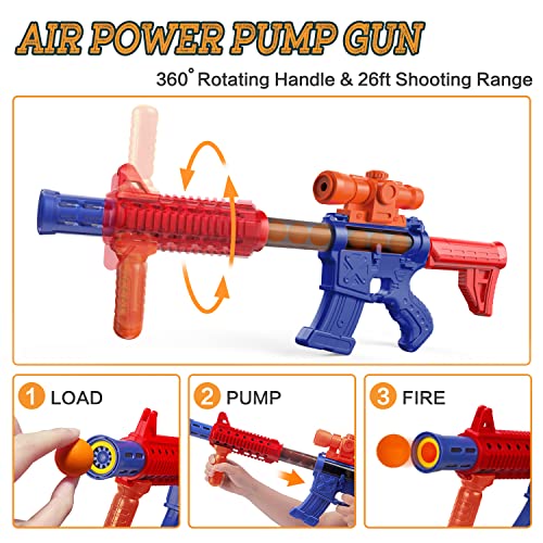 Marlrin Shooting Games Toys for Age 5 6 7 8 9 10+ Year Old Boys, Kids Toy Sports & Outdoor Game with Moving Shooting Target & 2 Popper Air Toy Guns & 24 Foam Balls, Gifts for Boys and Girls