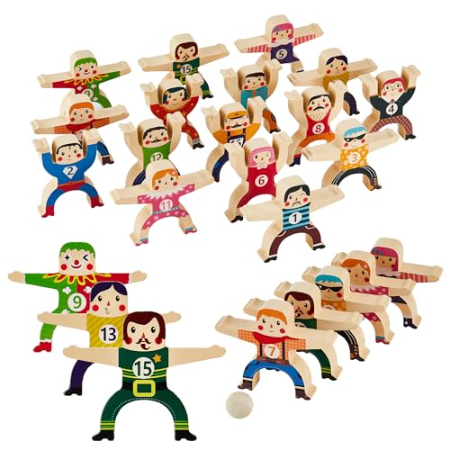 HELLO PAPAYA Wooden Stacking Toys 16Pcs Balancing Building Blocks Game,Circus Hercules Acrobatic Troupe Interlock Toy,for 3 4 5 6 Years Old Kids Adults Toddler Puzzle Toys