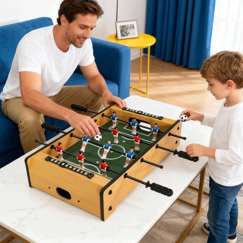 20 Inch Mini Tabletop Foosball Game Set, Table Football, Tabletop Football Games, Durable Soccer Kit for Adults, Children, Families and Playrooms, Easy to Store