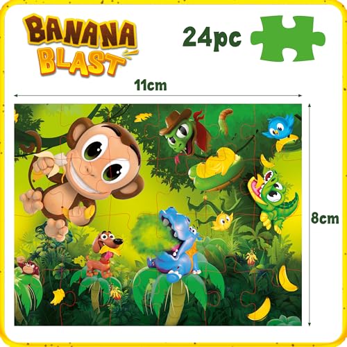 Goliath Banana Blast - Pull The Bananas Until The Monkey Jumps Game - Includes a Fun Colorful 24pc Puzzle by Goliath , Green