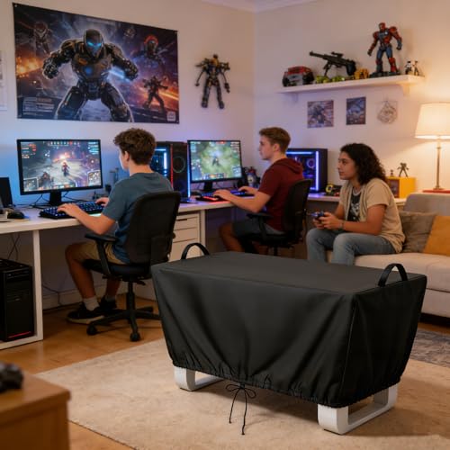 420D Game Table Cover Compatible with 32" Arcade1Up Infinity Game Table | Heavy Duty Waterproof, Adjustable Drawstring ,Pet-resistant, Black - size: 34“L