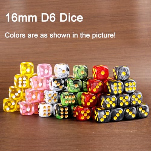 24 of Pack 16MM 6 Sided Dice Set,Pearl Pattern D6 Game Dice Set, 6 Sided Standard Dices for Yahtzee, Bunco or Teaching Math,with Portable Dice Pouch(Red Pearl) - color: 16mm Red Pearl