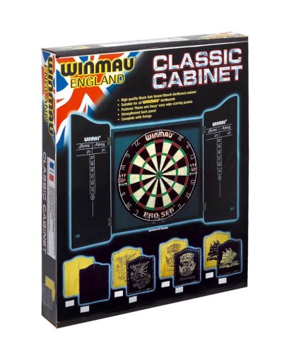 WINMAU Black Deluxe Dartboard Cabinet One Size 4000