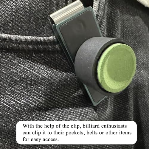 LAKE OF FIRE Chalk Holder Pool Billiards, Pool Cue Chalk Holder with Magnetic Belt Clip Snooker Billiard Accessories - color: Green, style: Round