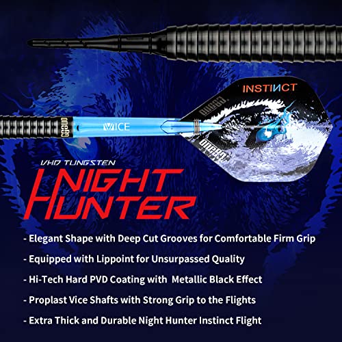 ONE80 90% Tungsten Steel Tip Darts Sets Chameleon, Night Hunter Professional Darts Set - style: Soft tip - Attack - 18g