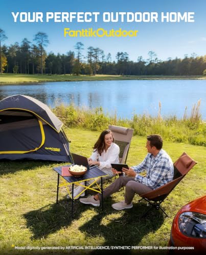 FanttikOutdoor Zeta V11 Pro Camping Table, Portable Folding Roll Up Table with Lightweight Aluminum Top & Carry Bag for Camping, BBQ, Tailgating Party, Picnic, Backyard, Medium - size: 23.1" x 22.9" x 22.7"