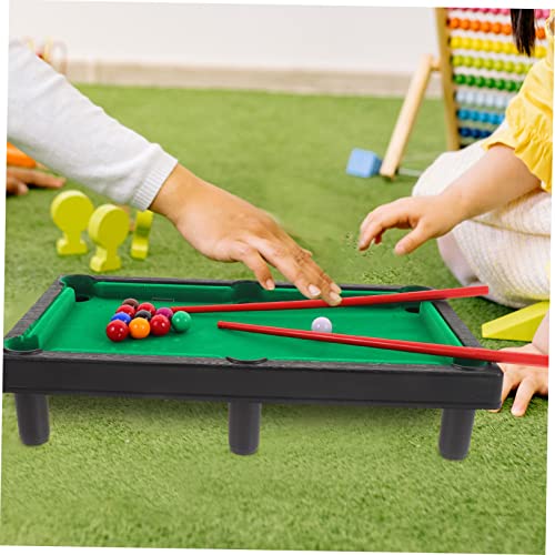BESPORTBLE 1set Mini Desktop Billiard Game Fun Tabletop Pool Table Toy for Boys and Girls and Adults for Home Office School and Travel Complete Cues and Accessories