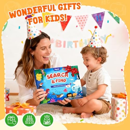 JoyCat Search and Find Activity Books, Animal Preschool Learning Activities for Toddlers & Kids, Travel Toys for Road Trip Car and Airplane, Busy Toy, Educational Game Gifts for Boys Girls Ages 3-5 - style: Animal