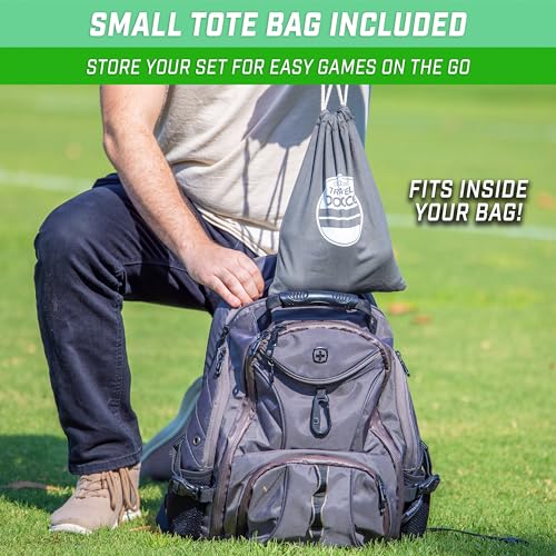GoSports Mini Travel Size Bocce Game Set with 8 Balls, Pallino, Tote Bag and Measuring Rope - Choose Your Size - style: 65mm Travel Size Bocce