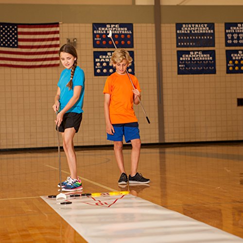 Champion Sports Shuffleboard Set (Cues & Pucks Included) - Easy Setup Indoor/Outdoor Group Game up to 4 Players – Multiple Styles