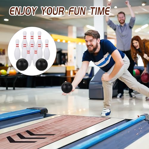 Mini Bowling Set, Bowling Alley Set with Thicken Lane, Indoor & Outdoor Home Bowling Set, Bowling Pins Ball Set, Full Bowling Alley Set for Family & Friends, Diatomite & Rubber Material Lane (Thick)