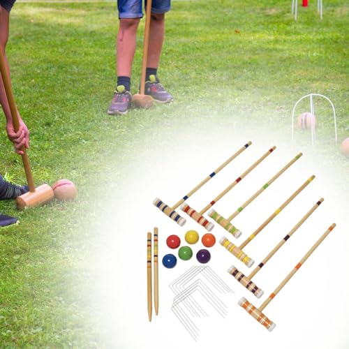 Croquet Set for 6 Players Lawn Croquet Game Set, Premium, Six Player Croquet Set