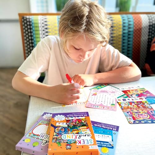 Ooly Kids Travel Games – 24 Word Search Activity Cards, Screen-Free Road Trip Fun, Tic Tac Toe on Every Card, Ages 6+ - style: Word Search