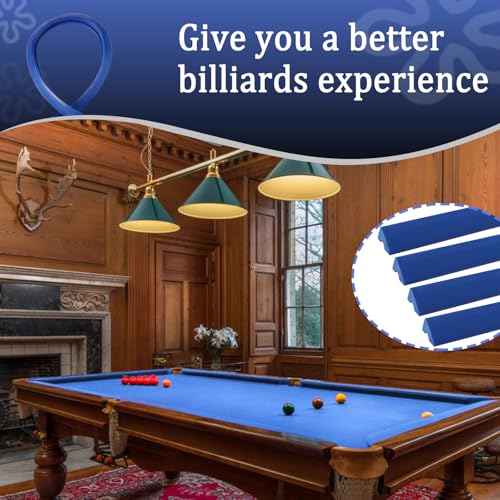 Podoy 8ft Pool Table Replacement Kit, Pool Table Bumpers (Set of 6) with Felt Cloth/Cushion Facings (Set of 12) for Billiard Rail Rubber Bumpers Home & Pro Use Billiard Rail & Pocket Accessories - color: BULE WITH CLOTH