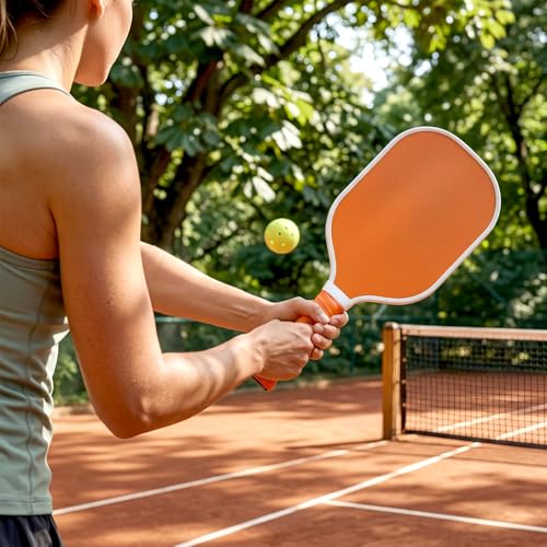 Wood Paddleball Racket Set PE Equipment for Elementary School Paddle Ball Racket with Non Slip Grip Physical Education Class Equipment for Men Women - size: Bright Solid