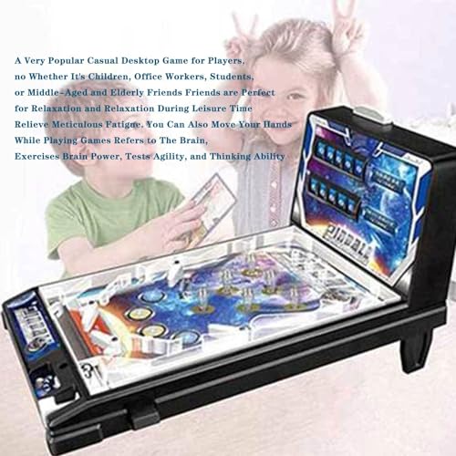 PHATM Mini Pinball Toys Classic Arcade Game Machine Electronic Arcade Pinball Machine Tabletop Marble Game with Scorer Lights Sounds