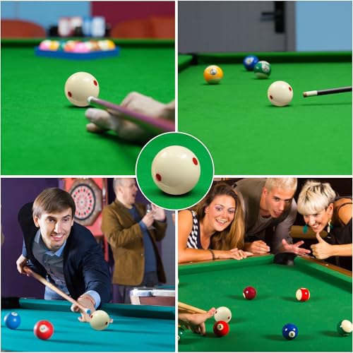 HMQQ 2 1/4" Pool Cue Ball and Professional AAAA Grade Billiards Balls, White Cue Ball, Set of 1,6oz - style: Pool Cue Ball with Six Red Dots