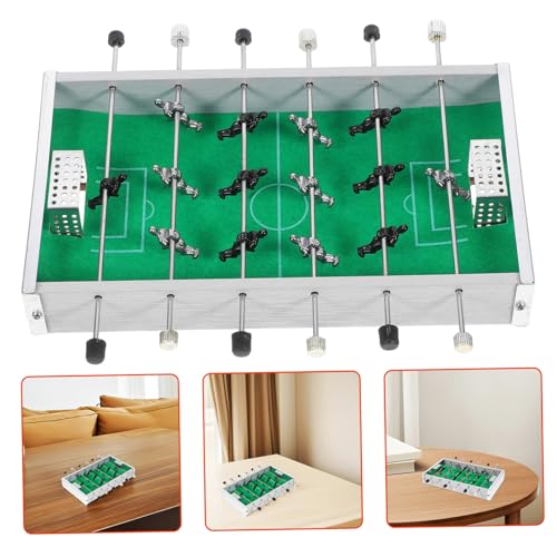 Totority Portable Mini Table Soccer Game Sturdy Alloy and Wood Foosball Table for Indoor Outdoor Use Compact Football Board Game for Family Parties