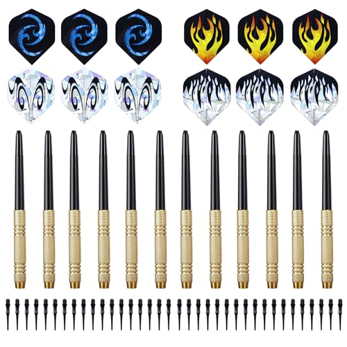 12 Pack Soft Tip Darts Set 14 Grams Darts Soft Tip Set Kit Professional Darts with Drat Flights and Soft Tips for Dartboard