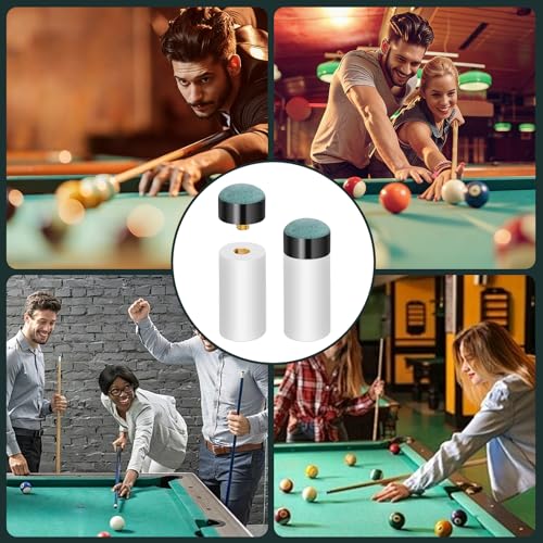 Uncle Yang Pool Cue Tips Replacement Kit Pool Stick Tips Screw On Pool Stick Tips Billiard Cues Tips with White Pool Cue Stick Ferrules for Stick Tip Replacement(12mm/13mm, 5pcs Each)