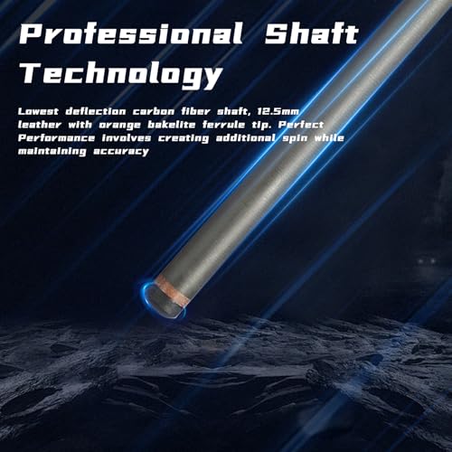 Carbon Fiber Pool Cue Stick,58" Pool Table Sticks, 12.5mm Tip Soft Grip Billiard Carbon Fiber cue, Weight 20OZ Cue Stick